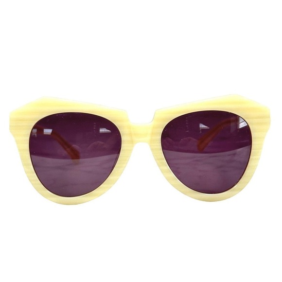 Karen Walker Number One KAS 1201456 Yellow Frame Purple Lens Sunglasses NWOT main image 8